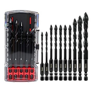 콘크리트 드릴 비트 고강도 4날 타일 드릴 기리 10개입 세트