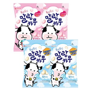 소프트 츄잉 캔디 말랑카우 2종 세트 (딸기 + 밀크) 1개씩, 79g, 2세트