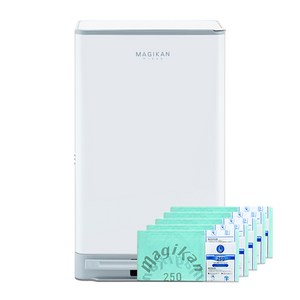 매직캔 히포 21L/27L+리필6개(기본포함) 신제품 더블락시스템 속뚜껑 동시개폐, 01_21L 화이트+리필6개-MH250WG+250R5B