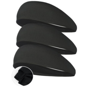 니즈데어 스포츠 와이드 쿨링 기능성 헤어밴드 기획, 3개, 가장찐한블랙