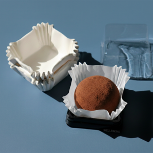 (진공포장) 두쫀쿠 사각 머핀컵 45mm 화이트 약 100매 / 유산지컵