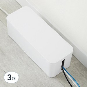 넥시 멀티탭 정리 보관함 중형 NX1014, 3개, 화이트