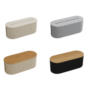 온원즈 감성 모던 멀티탭 케이블 정리함 대형, 베이지우드, 1개