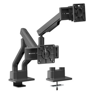 엘디엘 마운트 벽면 밀착형 슬라이드 듀얼 모니터암 APL-SHB, 블랙, 1개