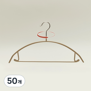 진심감성 고리회전형 논슬립 어깨뿔방지 옷걸이, 베이지, 50개
