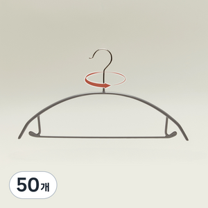 진심감성 고리회전형 논슬립 어깨뿔방지 옷걸이, 그레이, 50개