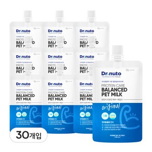닥터뉴토 반려동물 전용 단백질 우유 강아지 고양이 탄단지 펫밀크 (근육 건강 도움), 프로틴, 180ml, 30개