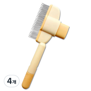 심플리프 반려동물 원터치 브러쉬, 4개, 옐로우