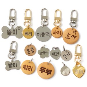 강아지 반려동물 네임택 이름표 인식표 팬던트, 1개