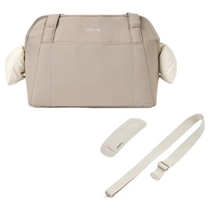 리카리카 반려동물 이동가방 + 어깨패드 + 크로스끈 세트, 1세트, 토프 + 아이보리