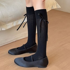 디멜디 여성용 심플 매듭리본 발레코어 니삭스 MH1837