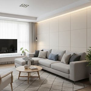 비앤비 폴리에스터 흡음 단열 벽 패널 비방염 아트보드 600x600 9mm, 연베이지, 30개