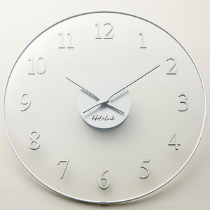 에이치씨클락 컨벡스 유리 무소음 벽시계 B타입 40cm, SILVER