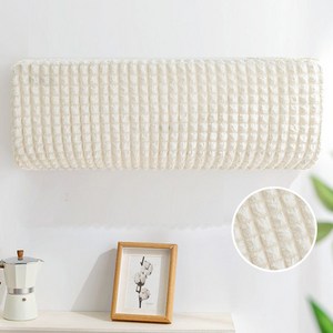 HaruHaru 엠보싱 스판 벽걸이 에어컨 커버, 바닐라크림