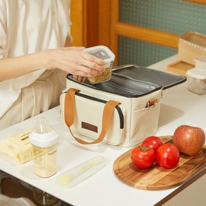 일상생활연구소 보냉백 보냉가방 쿨러백 이유식 도시락, 17L, 크림 베이지