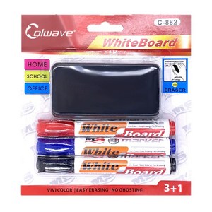 문화 화이트 보드 마카 3pcs 지우개 세트 흑색 청색 적색 칠판 보드펜 마카펜
