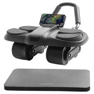 아리프 플랭크 4륜 AB슬라이드 + 무릎패드 20mm 세트, AFAB4-001, 블랙