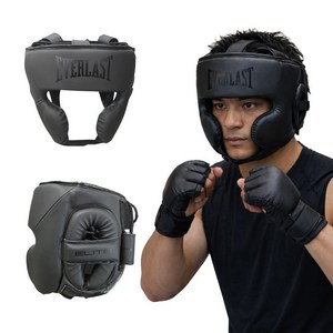 에버라스트 엘리트 에버쉴드 복싱 헤드기어 스파링 보호구 안면 코 보호 충격흡수 격투기, 1개, 블랙