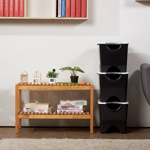 플라팜 에코홀릭 분리수거함 30L 4단, 블랙