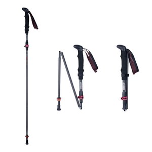 위드기어 페나 카본 등산스틱 (TPPZ1) 초경량 Z폴 국내 제작 (국산) 접이식 남성 여성 등산지팡이 트레킹폴 케이스 바스켓 등산 지팡이, 1세트, 레드