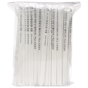 [개별포장]에코윌 국내제조 환경부인증 커피주스 친환경PLA빨대 7mm 21cm, 1개, 5000개입