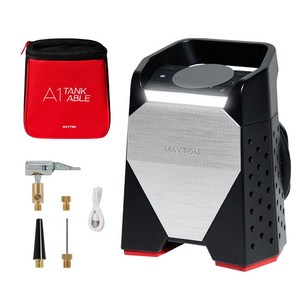 메이튼 타이어 공기압 주입기 무선 휴대용 다용도 보조배터리 탱커블 + 90cm 빌트인호스 + 3종노즐 + 충전 케이블 세트, 블랙, 1세트