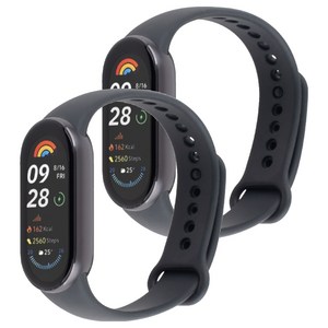 구스페리 스마트워치 실리콘 스트랩, 블랙, 2개