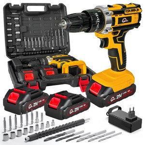 YUON 21V 전동 드릴 드라이버 올인원 배터리포함 풀세트, 1개