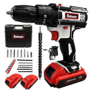 [최신형]볼트메이트 3in1 무선 전동드릴 공구세트 본체+ 2000mAh배터리 2개 30N 빅토크 함마드릴 전동 드라이버 임팩드릴 독일 보쉬 기술, 1세트
