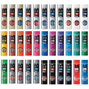 펜텔 아인슈타인 컬러 하드 소프트 샤프심 모음, C273/0.3mm-2H