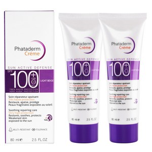 선크림 자외선 차단 SPF100+ PA+++ 썬크림 높은 보호력으로 민감한 피부를 진정시키고 회복시켜 주는 케어 이지워시 선크림, 2개, 80ml