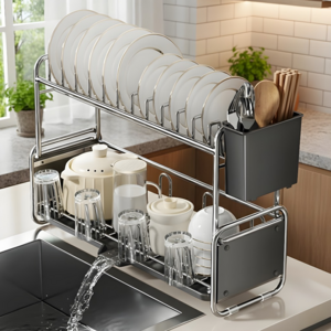 Kdo 자동배수 스테인리스 식기 건조대