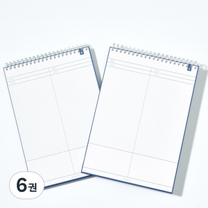 컬러미블루 링 시그니처 노트 (모눈, 줄, 2분할, 보카, 복습, 오르리, 코넬, 풀이), 6권