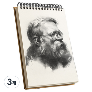 문구담 두꺼운 크로키 미술 드로잉 스케치북 크래프트 60매, 8절, 3개