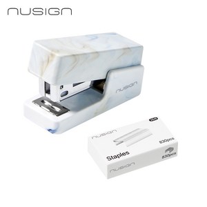 누사인 미니 스테이플러+심 세트 플로우패턴 논슬립 ABS스테플러 ENS083C