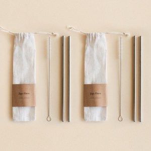 JIGUHARA 스테인레스 빨대 세척솔 파우치 세트, 2개, 1세트