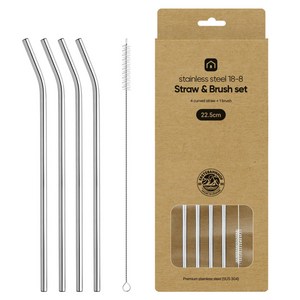 에스테반호프 스텐 스트로우 세척솔 커브형 22.5cm 4p + 세척솔 세트