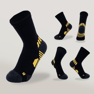 XQ스포츠 압박 쿠션 등산 러닝 양말 5켤레, 블랙, 5개