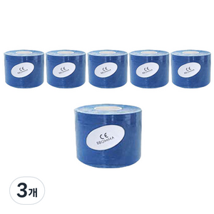 뽀마 스포츠테이프 5 cm x 5 m 블루, 6개입, 3개