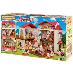 실바니안 5756 비밀 다락방이 있는 불이 들어오는 빨간지붕 이층집 인기 완구