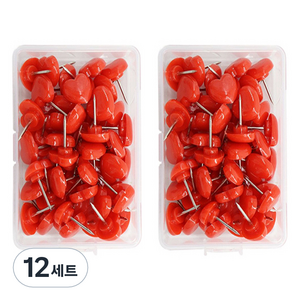 문구담 귀여운 하트모양 압정 50p 세트 레드, 12세트