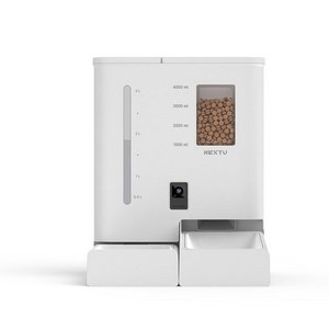 반려동물 스마트 자동급식기 급수기 스마트폰 원격제어 모니터링반려견 반려묘 강아지 고양이 밥그릇, 1개, 화이트, 5L