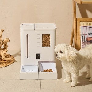 펫지니 올인원 반려묘 반려견 스마트캠 일체형 자동 급식기 급수기 NEXTU 179PET, 1개, 화이트, 5L