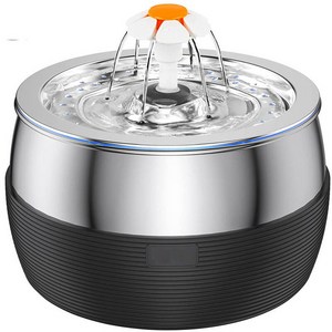 3L 자동 스테인레스 스틸 고양이 분수 102 온스 애완 동물 워터 디스펜서 필터 수도꼭지 급수기 개 토끼