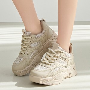 SDDDI 여성 4.5cm 키높이 니트 운동화 플랫폼 스니커즈 통굽 어글리 청키 슈즈