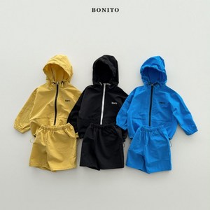 (미니얀) 남아 여아 보니토 바람막이후드반바지세트 봄 점퍼세트
