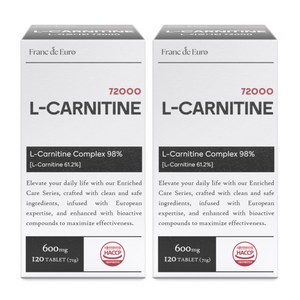 프랑드유로 L 카르니틴 72000 [순도 99.1%] 아르기닌, 2박스, 120정