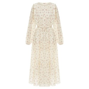 샐리 쉬폰 플라워 버튼 롱 원피스 I6A-COP002