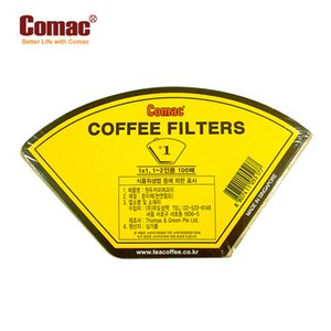 코맥 커피필터 핸드드립 여과지 #1 1-2인용 100매