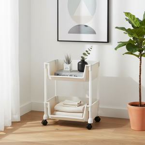 리빙코아 이동식 트롤리 바구니 수납 선반 다용도